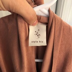 Throw coat, mauve velvet